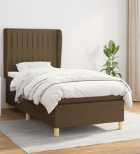 Boxspringbett mit Matratze Dunkelbraun 80x200 cm Stoff
