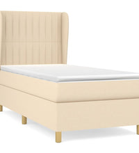 Boxspringbett mit Matratze Creme 90x190 cm Stoff