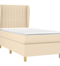 Boxspringbett mit Matratze Creme 90x200 cm Stoff