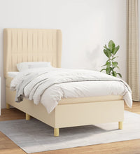 Boxspringbett mit Matratze Creme 90x200 cm Stoff