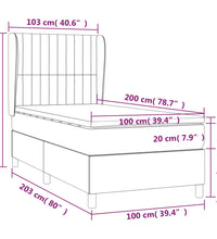Boxspringbett mit Matratze Creme 100x200 cm Stoff