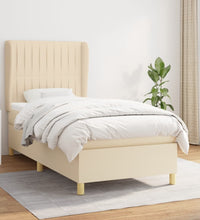 Boxspringbett mit Matratze Creme 100x200 cm Stoff