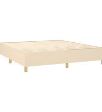 Boxspringbett mit Matratze Creme 180x200 cm Stoff