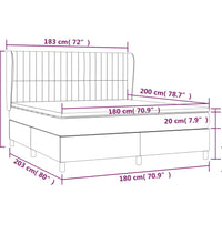 Boxspringbett mit Matratze Creme 180x200 cm Stoff