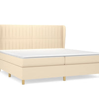 Boxspringbett mit Matratze Creme 200x200 cm Stoff
