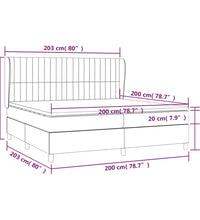 Boxspringbett mit Matratze Creme 200x200 cm Stoff