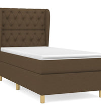 Boxspringbett mit Matratze Dunkelbraun 80x200 cm Stoff