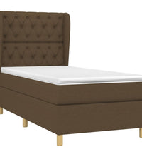 Boxspringbett mit Matratze Dunkelbraun 80x200 cm Stoff