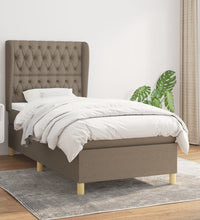 Boxspringbett mit Matratze Taupe 90x200 cm Stoff
