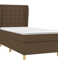 Boxspringbett mit Matratze Dunkelbraun 80x200 cm Stoff