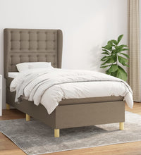 Boxspringbett mit Matratze Taupe 90x200 cm Stoff