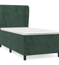 Boxspringbett mit Matratze Dunkelgrün 80x200 cm Samt