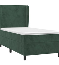 Boxspringbett mit Matratze Dunkelgrün 80x200 cm Samt