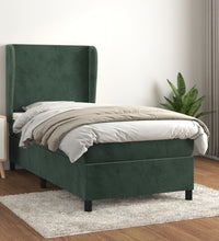 Boxspringbett mit Matratze Dunkelgrün 80x200 cm Samt