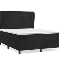 Boxspringbett mit Matratze Schwarz 140x190 cm Samt