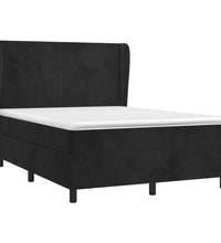 Boxspringbett mit Matratze Schwarz 140x190 cm Samt