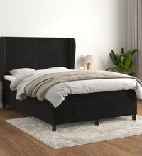 Boxspringbett mit Matratze Schwarz 140x190 cm Samt