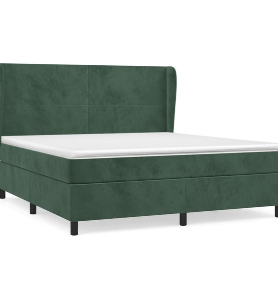 Boxspringbett mit Matratze Dunkelgrün 160x200 cm Samt