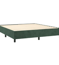 Boxspringbett mit Matratze Dunkelgrün 160x200 cm Samt