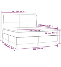 Boxspringbett mit Matratze Dunkelgrün 160x200 cm Samt
