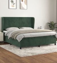 Boxspringbett mit Matratze Dunkelgrün 180x200 cm Samt