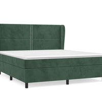 Boxspringbett mit Matratze Dunkelgrün 180x200 cm Samt