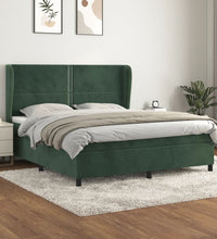Boxspringbett mit Matratze Dunkelgrün 180x200 cm Samt
