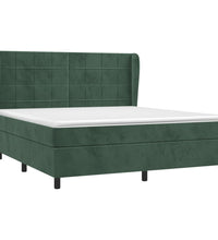 Boxspringbett mit Matratze Dunkelgrün 180x200 cm Samt