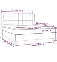 Boxspringbett mit Matratze Dunkelgrün 180x200 cm Samt