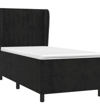 Boxspringbett mit Matratze Schwarz 80x200 cm Samt