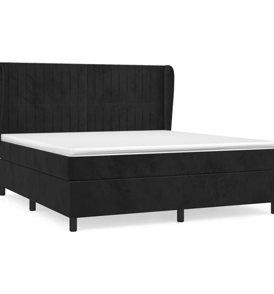 Boxspringbett mit Matratze Schwarz 160x200 cm Samt
