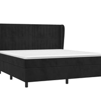 Boxspringbett mit Matratze Schwarz 160x200 cm Samt