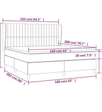 Boxspringbett mit Matratze Schwarz 160x200 cm Samt