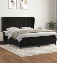 Boxspringbett mit Matratze Schwarz 160x200 cm Samt