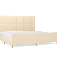 Bettgestell ohne Matratze Creme 200x200 cm Stoff