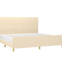 Bettgestell ohne Matratze Creme 200x200 cm Stoff