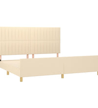 Bettgestell ohne Matratze Creme 200x200 cm Stoff