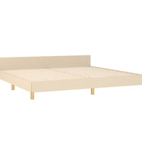 Bettgestell ohne Matratze Creme 200x200 cm Stoff