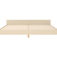 Bettgestell ohne Matratze Creme 200x200 cm Stoff