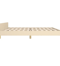Bettgestell ohne Matratze Creme 200x200 cm Stoff
