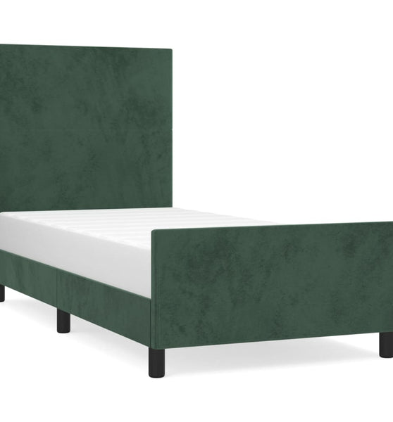 Bettgestell ohne Matratze Dunkelgrün 80x200 cm Samt