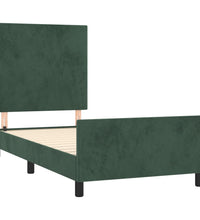 Bettgestell ohne Matratze Dunkelgrün 80x200 cm Samt