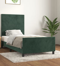 Bettgestell ohne Matratze Dunkelgrün 80x200 cm Samt