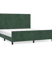 Bettgestell ohne Matratze Dunkelgrün 160x200 cm Samt