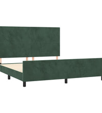 Bettgestell ohne Matratze Dunkelgrün 160x200 cm Samt
