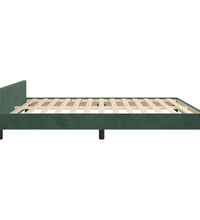 Bettgestell ohne Matratze Dunkelgrün 160x200 cm Samt