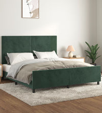 Bettgestell ohne Matratze Dunkelgrün 160x200 cm Samt