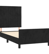 Bettgestell mit Kopfteil Schwarz 80x200 cm Samt