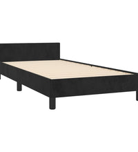 Bettgestell mit Kopfteil Schwarz 80x200 cm Samt