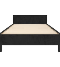 Bettgestell mit Kopfteil Schwarz 80x200 cm Samt